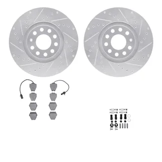 R1 Concepts WGYH1-73046 eLINE Rotor - Drilled & Slotted - Silver W/ Semi-Met Pads